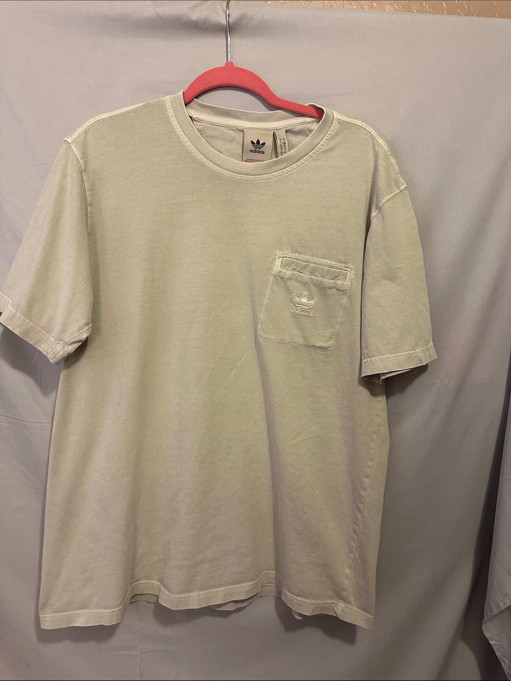 adidas Light Beige Short Sleeve Pocket Tee